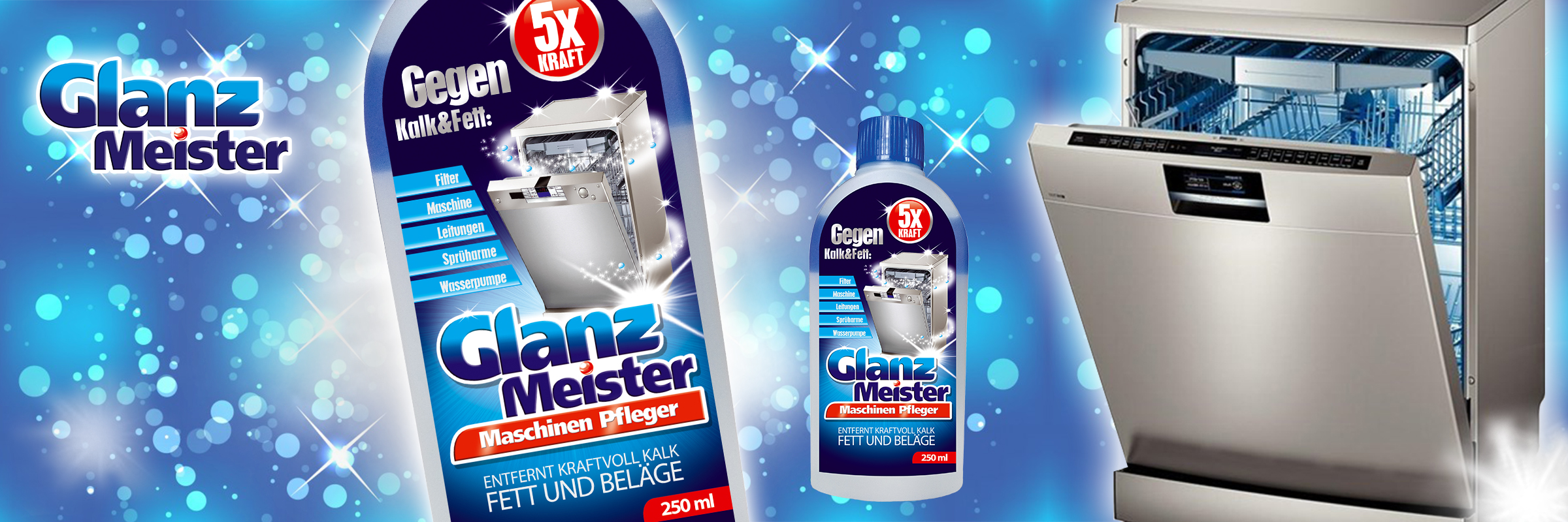 Liquid dishwasher cleaner GlanzMeister