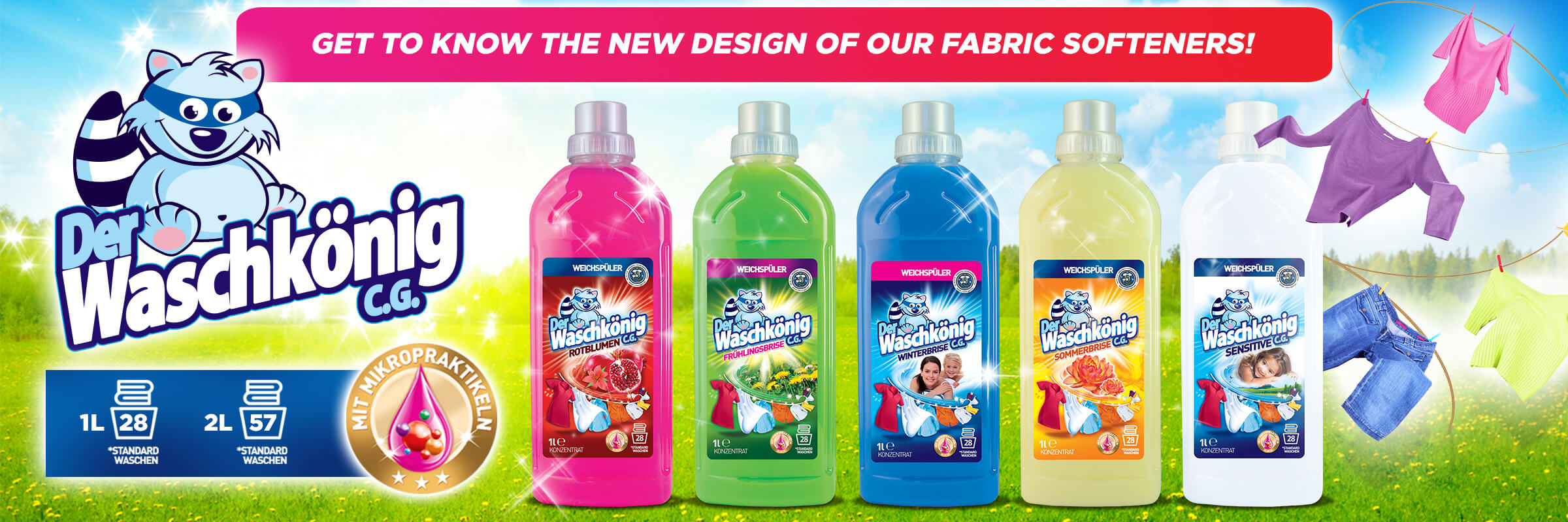 New design of Waschkonig fabric softeners!