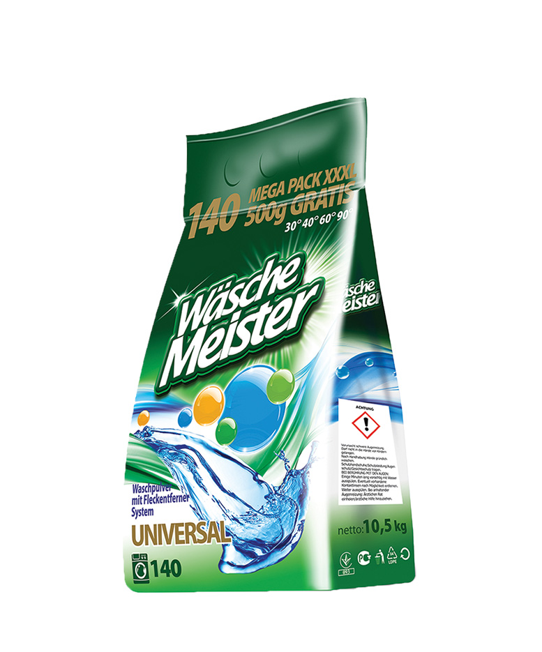 Washing powder WäscheMeister Universal 10,5 kg foil